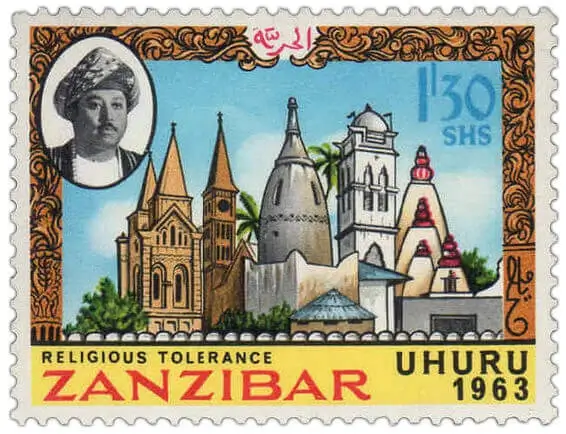 A Stamp from Zanzibar promoting Peace between Religions